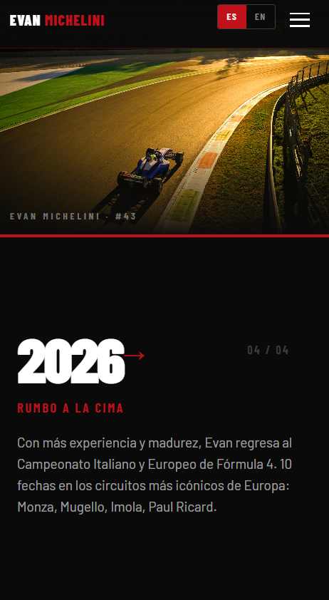 Evan Michelini 2026 season mobile page