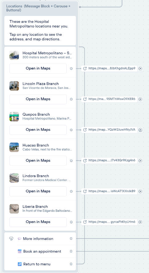 Automated location assistant conversation flow